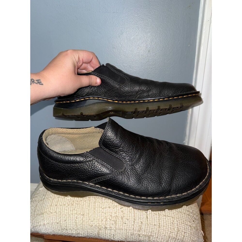 Dr. Martens Black Pebbled Leather 'Bryce' Slip-Ons | Size Men's 10/Women's 11 - Picture 5 of 8